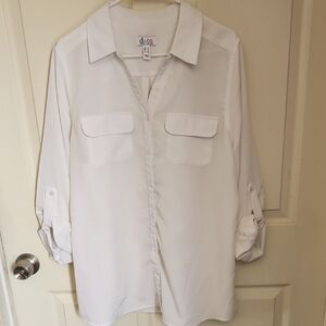 d&co. (d&co) White Collared Button Shirt